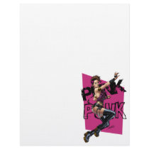 Sexy Punk Rock Girl by the comic artist Al Rio Letterhead Design