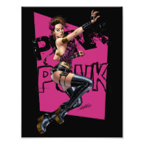 Sexy Punk Rock Girl by the comic artist Al Rio Photo Print