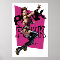 Sexy Punk Rock Girl by the comic artist Al Rio Poster
