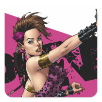 Sexy Punk Rock Girl by the comic artist Al Rio Sticker