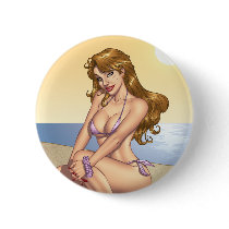 Sexy Purple Bikini Pinup Girl by Al Rio