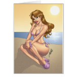 Sexy Purple Bikini Pinup Girl by Al Rio cards