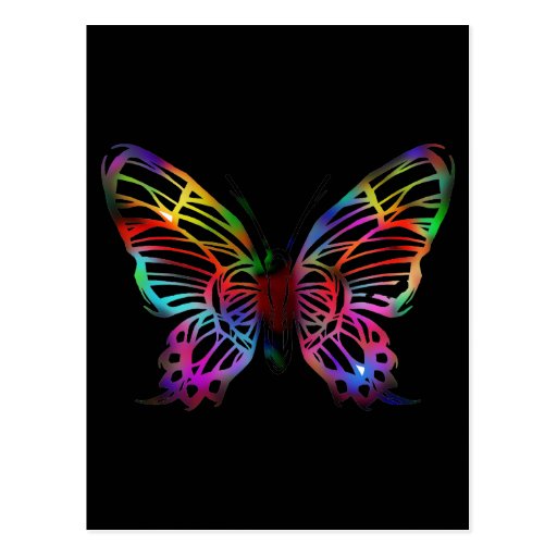 SEXY RAINBOW BUTTERFLY PATTERN POST CARD