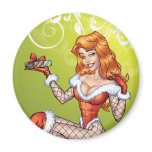 Sexy Red Head Ms Claus, Santa's wife by Al Rio magnets