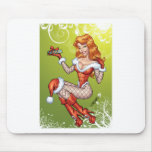 Sexy Red Head Ms Claus, Santa's wife by Al Rio mousepads