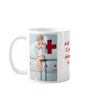 Sexy Red Head Nurse - Customizable Mug by Al Rio by AlRioArt