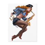 Sexy Red Head Saxophone Sax Player by Al Rio postcards