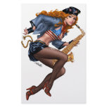 Sexy Red Head Saxophone Sax Player by Al Rio stationery