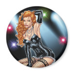 Sexy Redhead in Black Lingerie by Al Rio Refrigerator Magnets