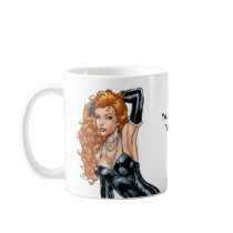 Sexy Redhead in Black Lingerie by Al Rio Mugs