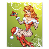 Sexy Redhead Ms Claus, Santa's wife by Al Rio Photographic Print