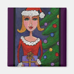 Sexy Santa Girl - Christmas Fridge Magnet