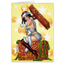 Sexy Santa's Christmas Present original by Al Rio Greeting Card