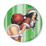 Sexy Santa's Helper w/ Christmas Gifts by Al Rio magnets