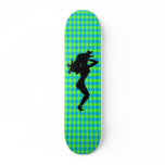 Sexy Silhouette Blue & Green Diamond Skateboard Deck