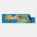 Sexy Vintage Ironing Pinup Woman Bumper Stickers