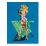 Sexy Vintage Ironing Pinup Woman Postcards