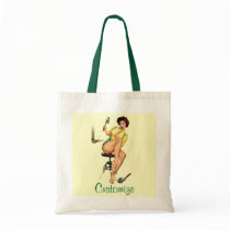 Sexy Vintage Plumber Pin Up Woman Canvas Bag