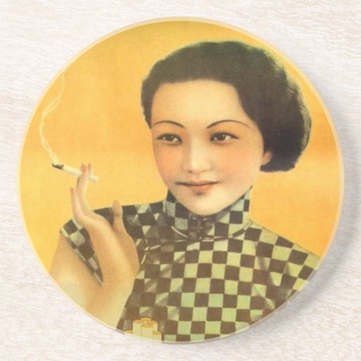 Sexy Vintage Smoking Lady Coaster