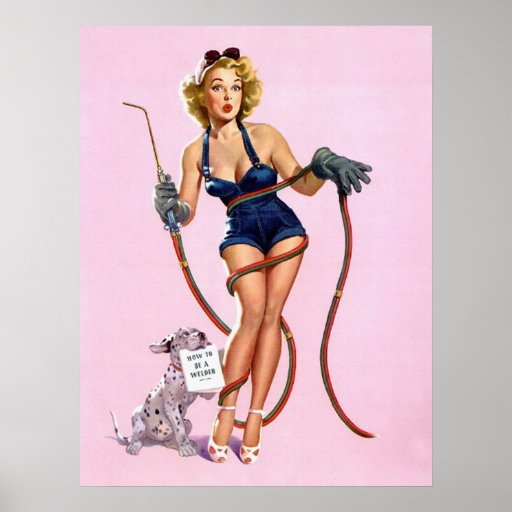 Sexy Vintage Welding Pin Up Poster Print
