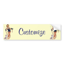Sexy Vintage Welding Pin Up Woman Bumper Stickers