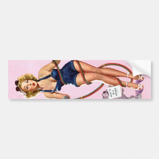 Sexy Vintage Welding Pin Up Woman Bumper Sticker