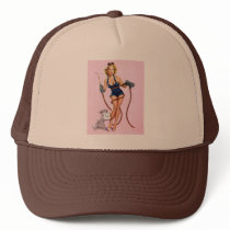 Sexy Vintage Welding Pin Up Woman Mesh Hat