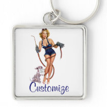 Sexy Vintage Welding Pin Up Woman Keychains