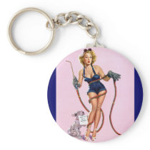Sexy Vintage Welding Pin Up Woman Key Chains
