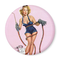 Sexy Vintage Welding Pin Up Woman Fridge Magnet