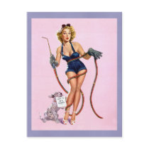 Sexy Vintage Welding Pin Up Woman Post Card