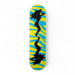 Sexy & Wild Silhouette Bright Zebra Skate Boards