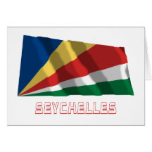 Seychelles Waving Flag with Name Greeting Cards