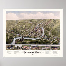 Seymour, CT Panoramic Map - 1879 Print