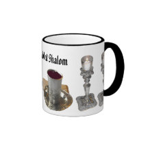 Shabbat Challah, Knife, Wine, & Candles Coffee Mug
