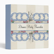 Shabby chic dinner plates cooking recipe binder