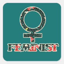 Shabby Chic Feminist Square Sticker