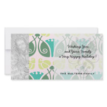 shabby chic floral ornate damask customized photo card