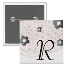 shabby chic grey heart swirl damask on grunge pink