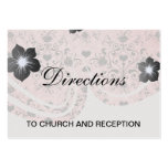 shabby chic grey heart swirl damask on grunge pink business card