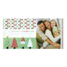 Shabby Chic Holly Jolly Christmas  Photo Card