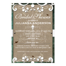 Shabby Chic Rustic Burlap Bridal Shower Invite