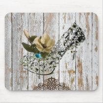shabby chic vintage country wedding favour mouse pad