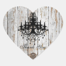 shabby chic vintage country wedding favour heart stickers