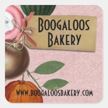 shabby chic vintage fruits food gift tag label square sticker