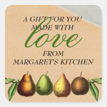 shabby chic vintage pears fruit gift tag labels stickers