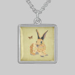 Shabby Floral Bunny  Necklace necklaces