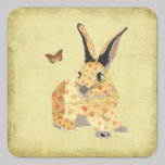 Shabby Floral Bunny Sticker stickers