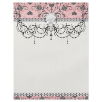 shabby  grey heart swirl damask on grunge pink personalized flyer