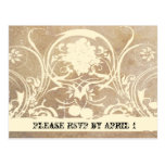 Shabby Lace Parchment RSVP Post Cards